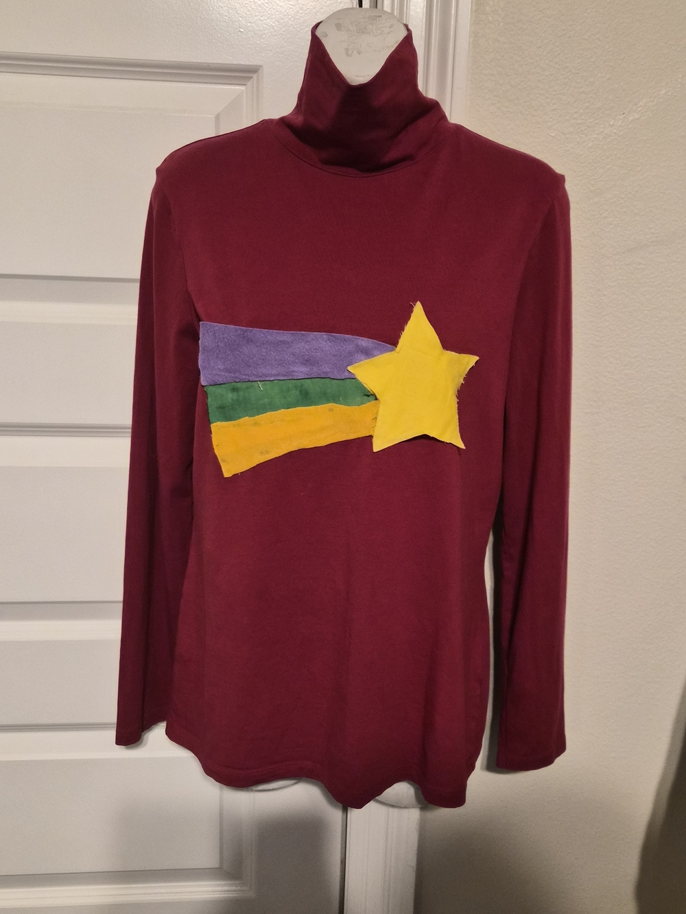 Merona Women's Size L Red Turtleneck Shirt - Custom Shooting Star Cosplay Top